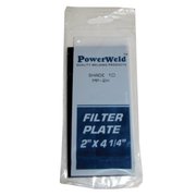 Powerweld Glass Filter Plate, 2" x 4-1/4", Shade #13 MP2H13
